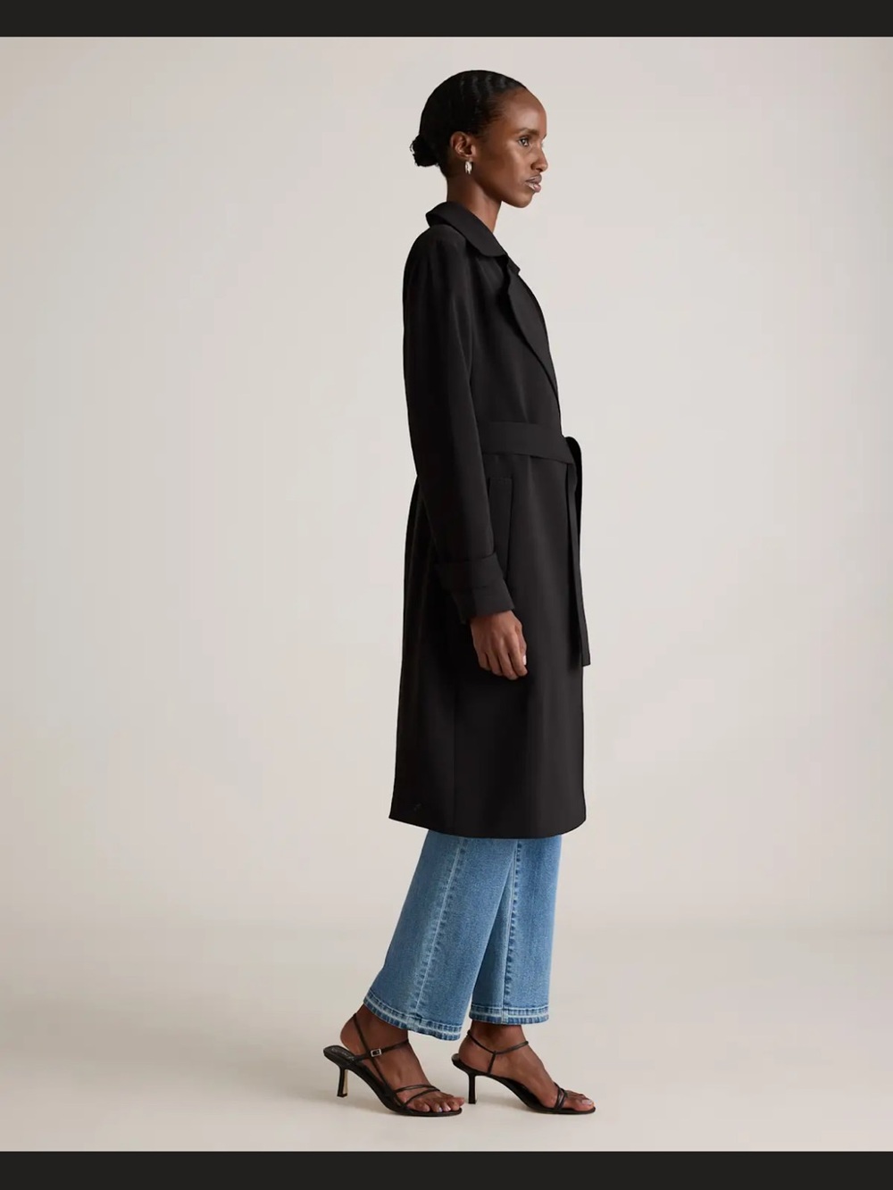 NWT! Quince Stretch Crepe Trench Coat, small
